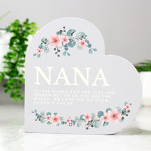 Load image into Gallery viewer, Personalised Floral Free Standing Heart Ornament