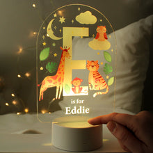 Load image into Gallery viewer, Personalised Animal Alphabet LED Colour Changing Night Light