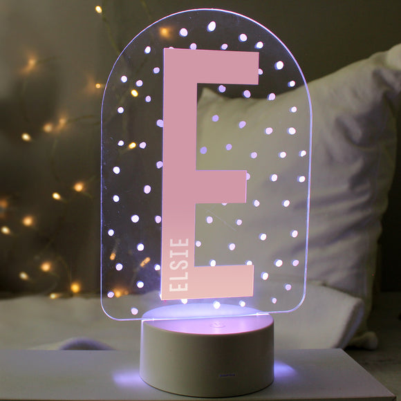 Personalised Initial LED Colour Changing Night Light