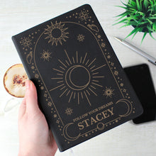 Load image into Gallery viewer, Personalised Celestial Black Hardback Notebook