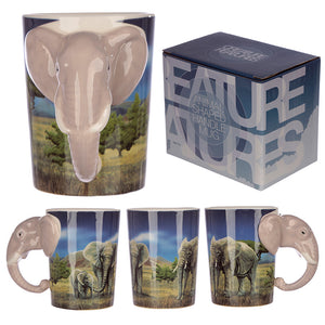 Safari Printed Mug with Elephant Head Handle
