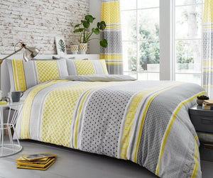Mustard/Grey Charter Stripe Bedding Set