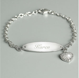 Personalised Children's Sterling Silver and Cubic Zirconia Bracelet