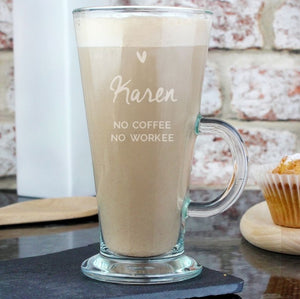 Personalised Heart Latte Glass