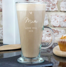 Load image into Gallery viewer, Personalised Heart Latte Glass