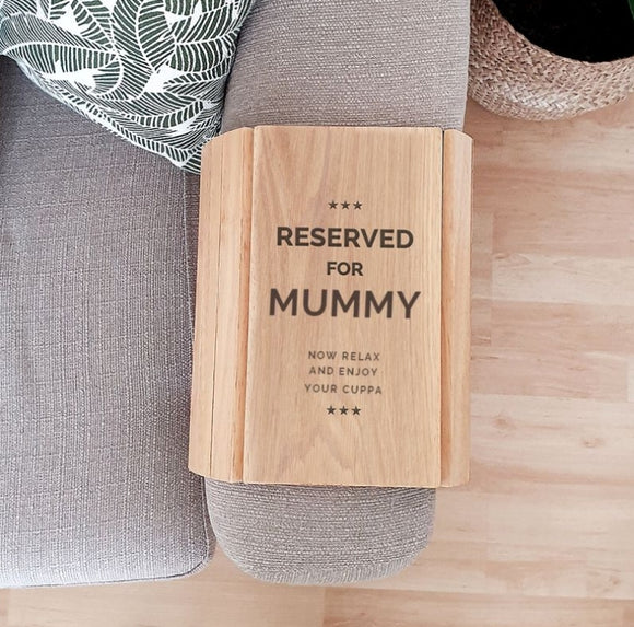 Personalised Reserved For Wooden Sofa Tray