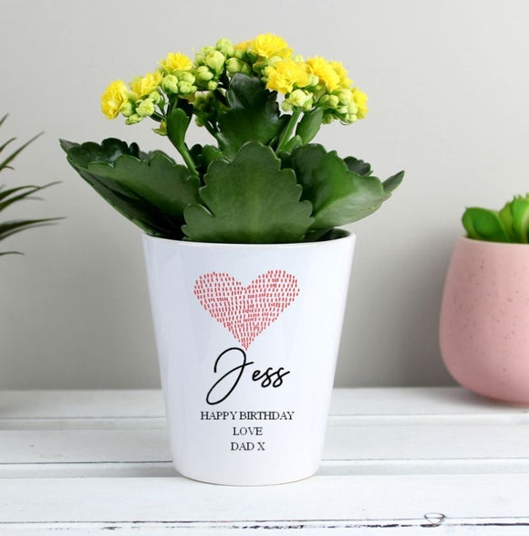 Personalised Heart Plant Pot