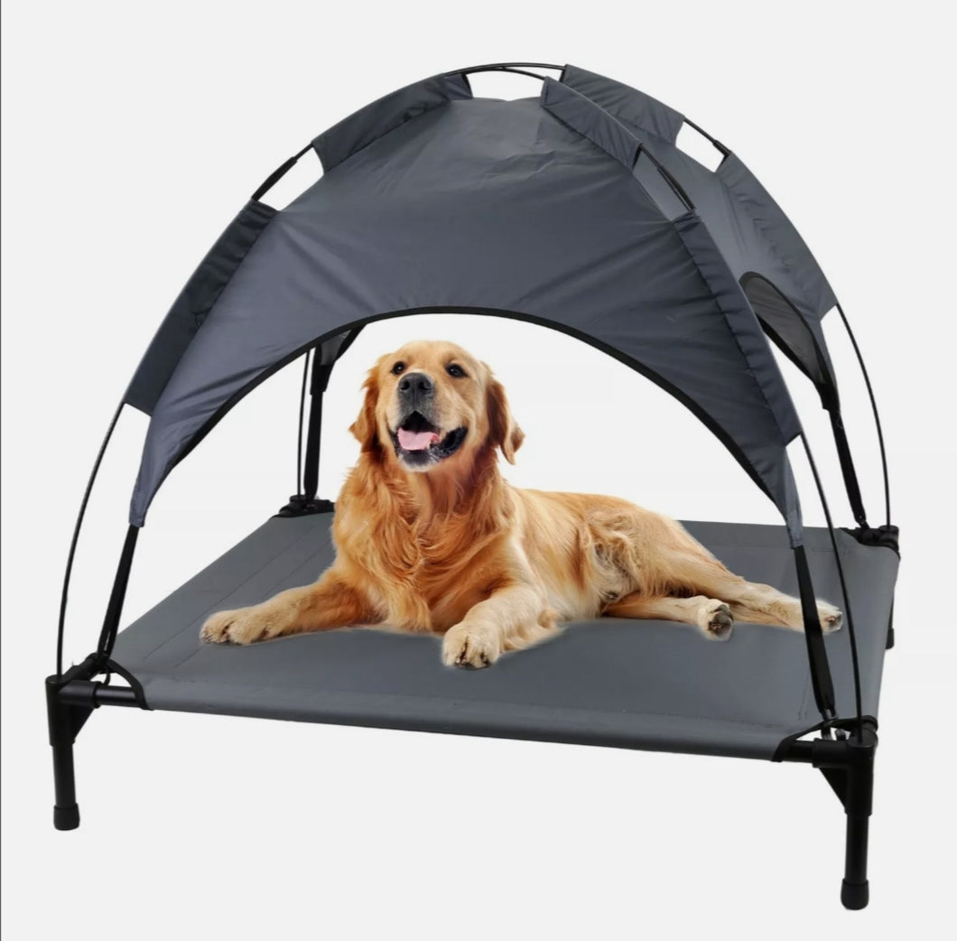 Large Raised Dog Bed Puppy Pet Cot Elevated Tent Roof Canopy Sun Shade Cover