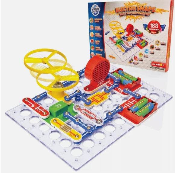 Science Kidz Electro Snaps 188 Experiments Kit - Electronic Circuit Set For Kids