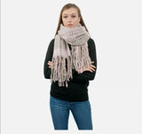 Ladies Winter Warm Scarf Knitted Shawl Wrap Long Soft Scarves Extra Thick Check