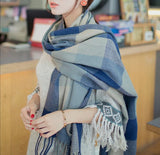 Ladies Winter Warm Scarf Knitted Shawl Wrap Long Soft Scarves Extra Thick Check