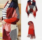 Ladies Winter Warm Scarf Knitted Shawl Wrap Long Soft Scarves Extra Thick Check