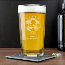 Load image into Gallery viewer, Personalised Football Pint Glass