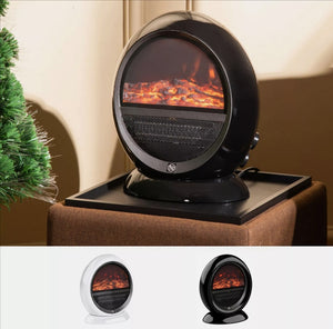 Freestanding Electric Fireplace Heater W/ Flame Effect Rotatable Head