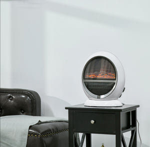 Freestanding Electric Fireplace Heater W/ Flame Effect Rotatable Head