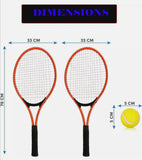 Kids Metal Junior Tennis Set with 2 Rackets & 1 Ball Outdoor Toy Raquet Play Set