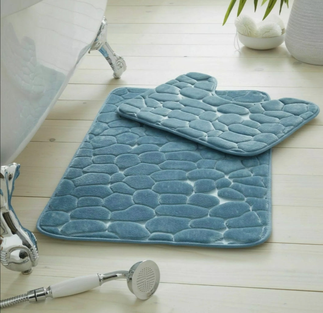 Anti Slip Bath Mat Set Soft Thick Bathroom Rug Water Absorbent Shower Mat