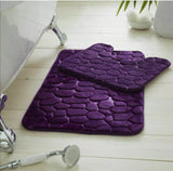 Anti Slip Bath Mat Set Soft Thick Bathroom Rug Water Absorbent Shower Mat