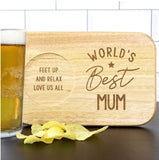 Personalised World's Best Wooden Coaster Tray