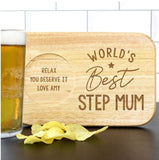 Personalised World's Best Wooden Coaster Tray