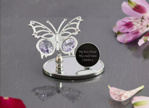 Personalised Crystocraft Butterfly Ornament Mothers Day Birthday Memorial Gifts