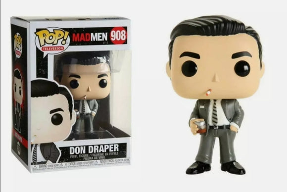 Funko POP 908 TV Mad Men Don Draper Vinyl Action Figure Collectible New Kids