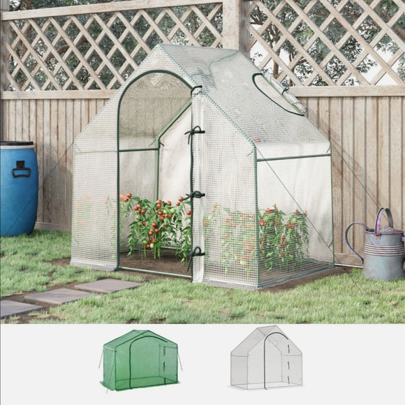 Walk-In Greenhouse Outdoor Garden Growing Plant Shelter Steel Frame PE Cover