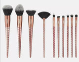 LaRoc 10pc Professional Diamond Makeup Brush Set Kit Cosmetic Foundation Blush