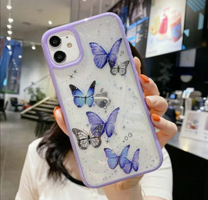 Butterfly Glitter Case For iPhone