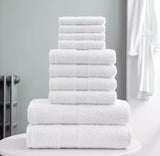 10 Pc Towel Bale Set 100% Combed Cotton