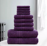 10 Pc Towel Bale Set 100% Combed Cotton