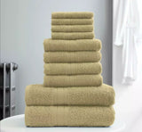 10 Pc Towel Bale Set 100% Combed Cotton