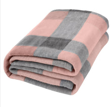 Load image into Gallery viewer, Tartan Check Winter Fleece Throw Over Bed Warm Soft Blanket