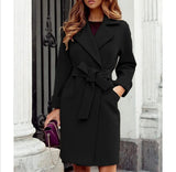 Womens Fleece Trench Overcoat