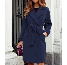 Load image into Gallery viewer, Womens Fleece Trench Overcoat