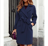 Womens Fleece Trench Overcoat