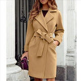 Womens Fleece Trench Overcoat