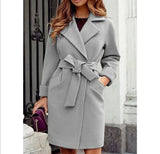 Womens Fleece Trench Overcoat