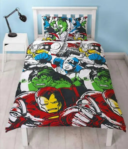 Marvel Comics Squad Single Duvet Cover Reversible Bedding Set