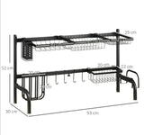 Space Saving Over The Sink Dish Drying Rack, 2 Tier Adjustable Dish Drainer