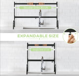 Space Saving Over The Sink Dish Drying Rack, 2 Tier Adjustable Dish Drainer