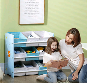 Kids Storage Unit w/ Nine Removable Baskets, for Nursery, Playroom