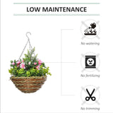 PCs Artificial Lisianthus Flower Hanging Planter Basket Indoor Outdoor Décor