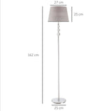 Modern Floor Lamp w/ Fabric Shade and Chrome Base Elegant Decoration for Study