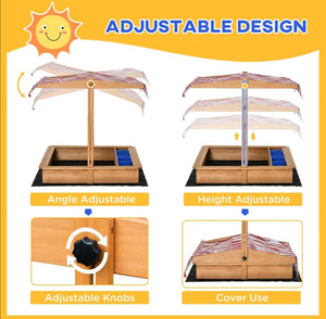 Kids Sandbox Sand Pit w/ Cover