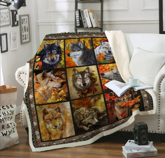 Animal Wolf Fleece Blanket