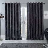 Crushed Velvet Eyelet Curtains