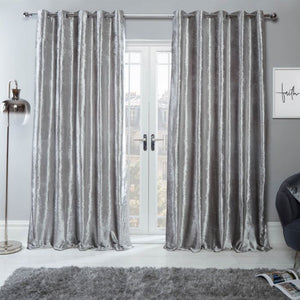 Crushed Velvet Eyelet Curtains