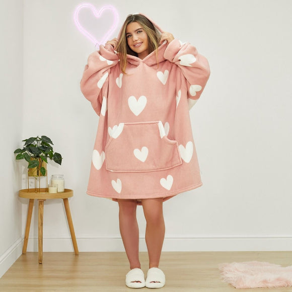 Adults Oversized Hearts Hoodie