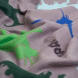 Dinosaur Fleece Throw, Grey - 120 x 150cm